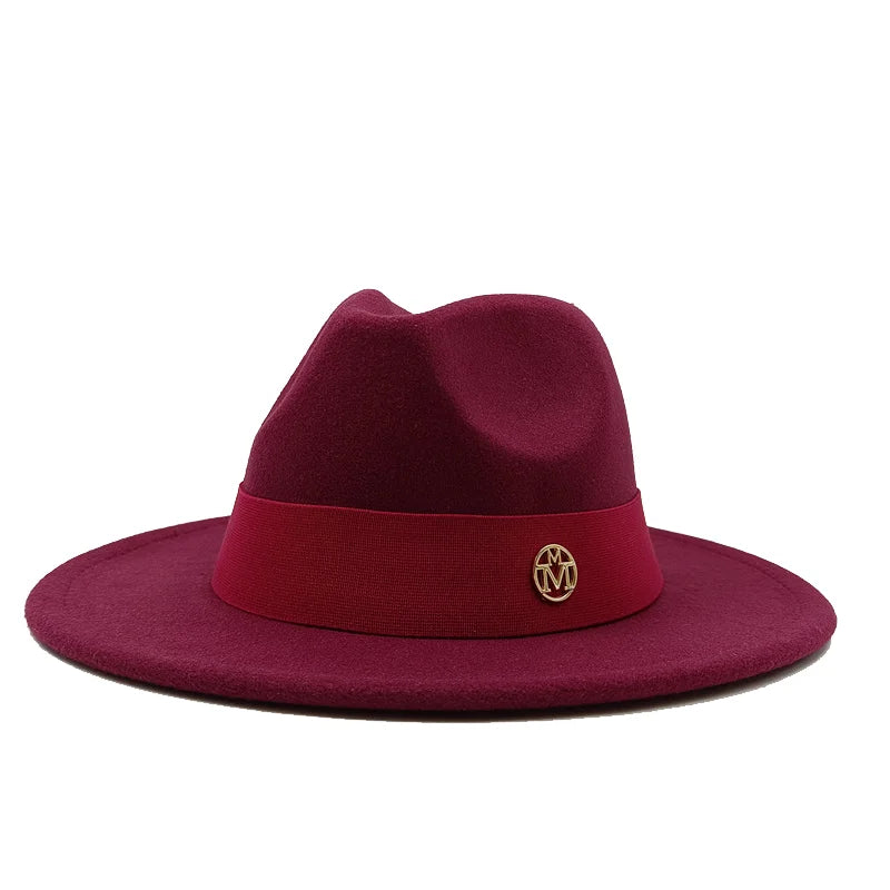 Navy blue men's fedora hat women's couple party fedora Panama hat unisex hat navy blue fedora gorras para hombres