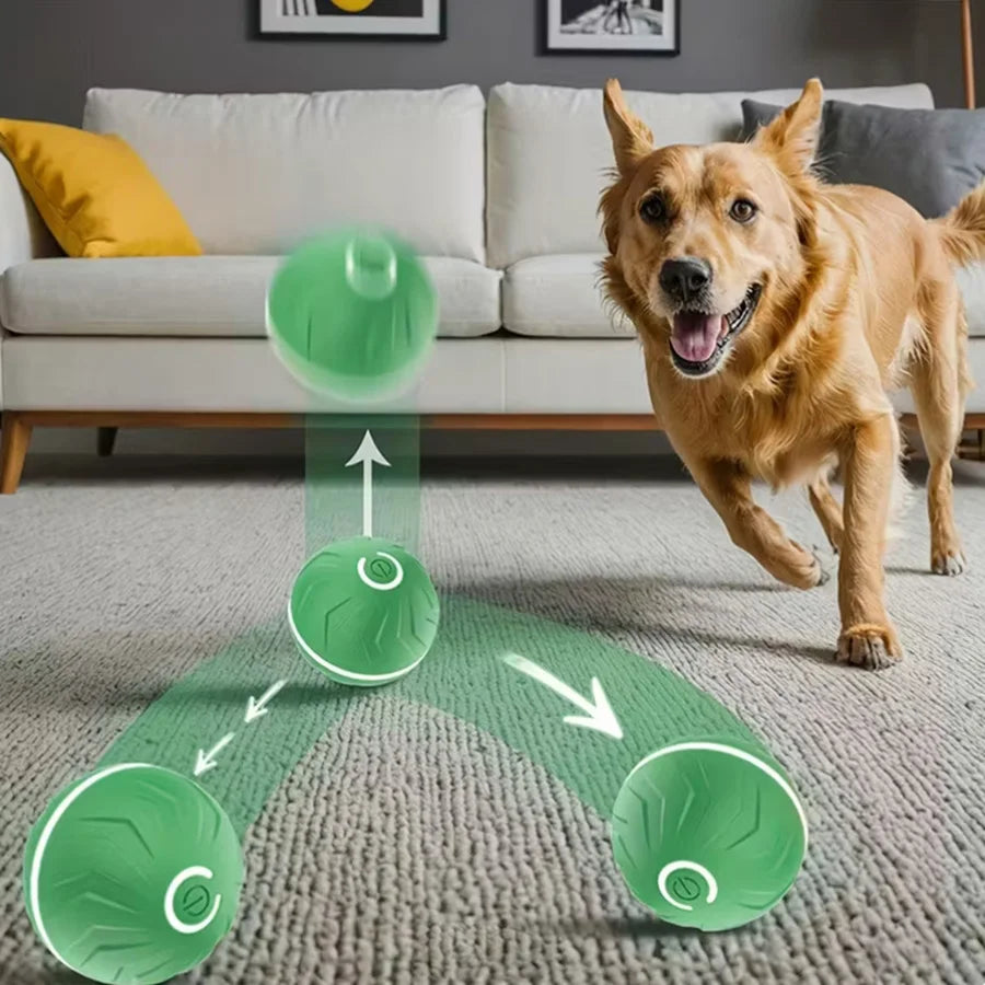 Interactive Smart Dogs Toys Balls - USB Automatic Moving Bouncing Ball for Puppy to Large dog-Electronic Pets Ball Birthday Gift