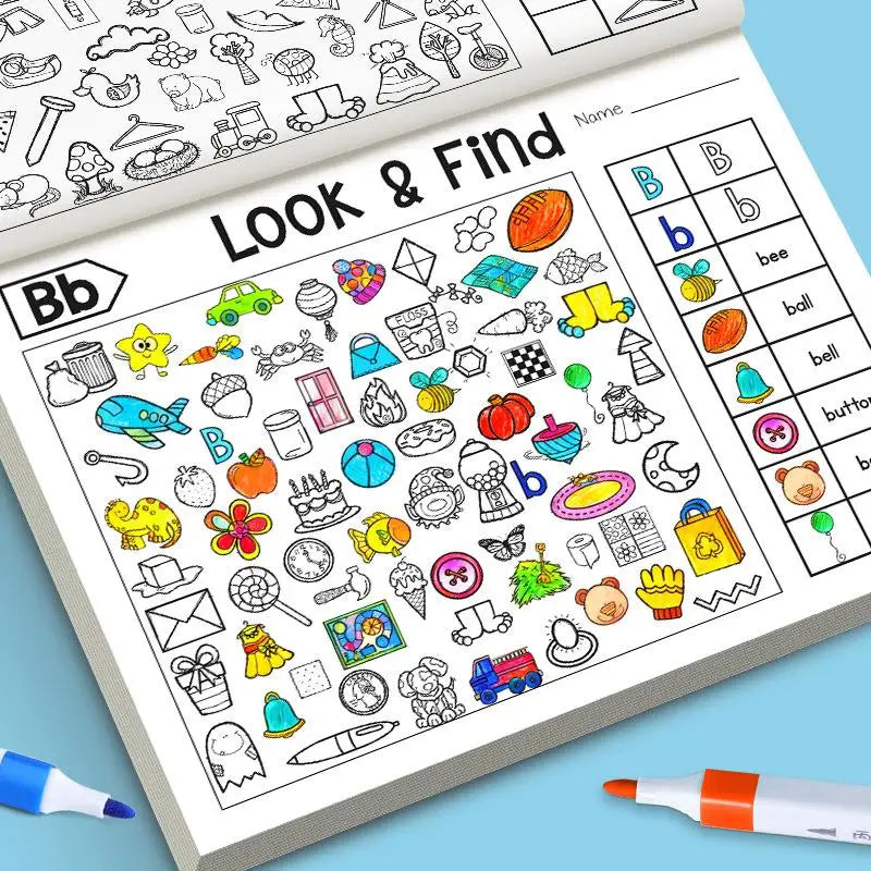 1 Set Interactive Educational Toys Look & Find Visual Puzzle Book For Kids With Color And Shape Search Activities