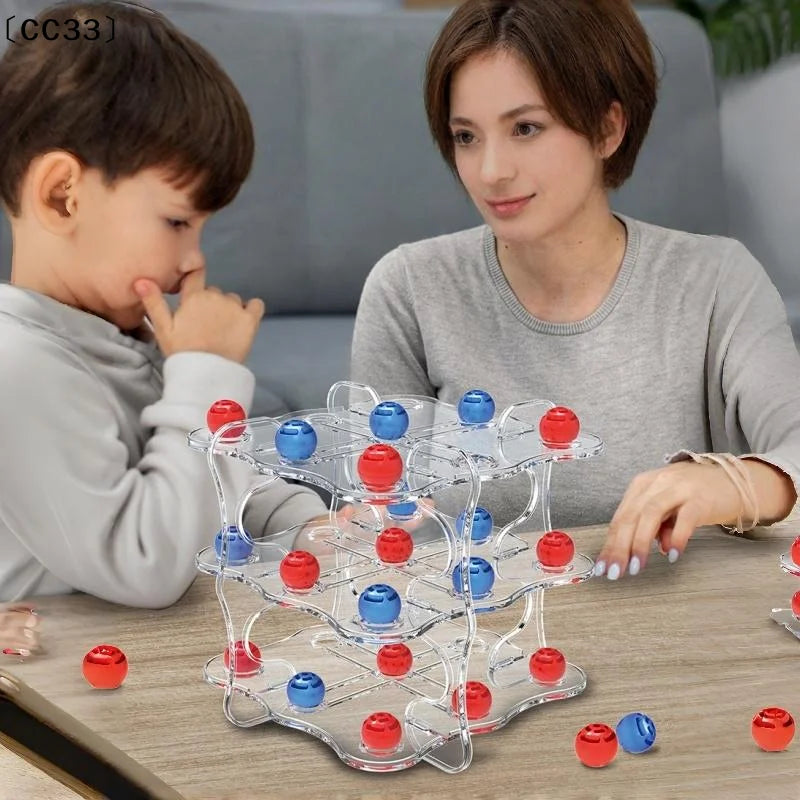1 Set Interactive Chess Board Game Toy 3D TIC-TAC-TOE Game Easy To Play Educational Toys Squares Strategy Table Games〔CC33〕