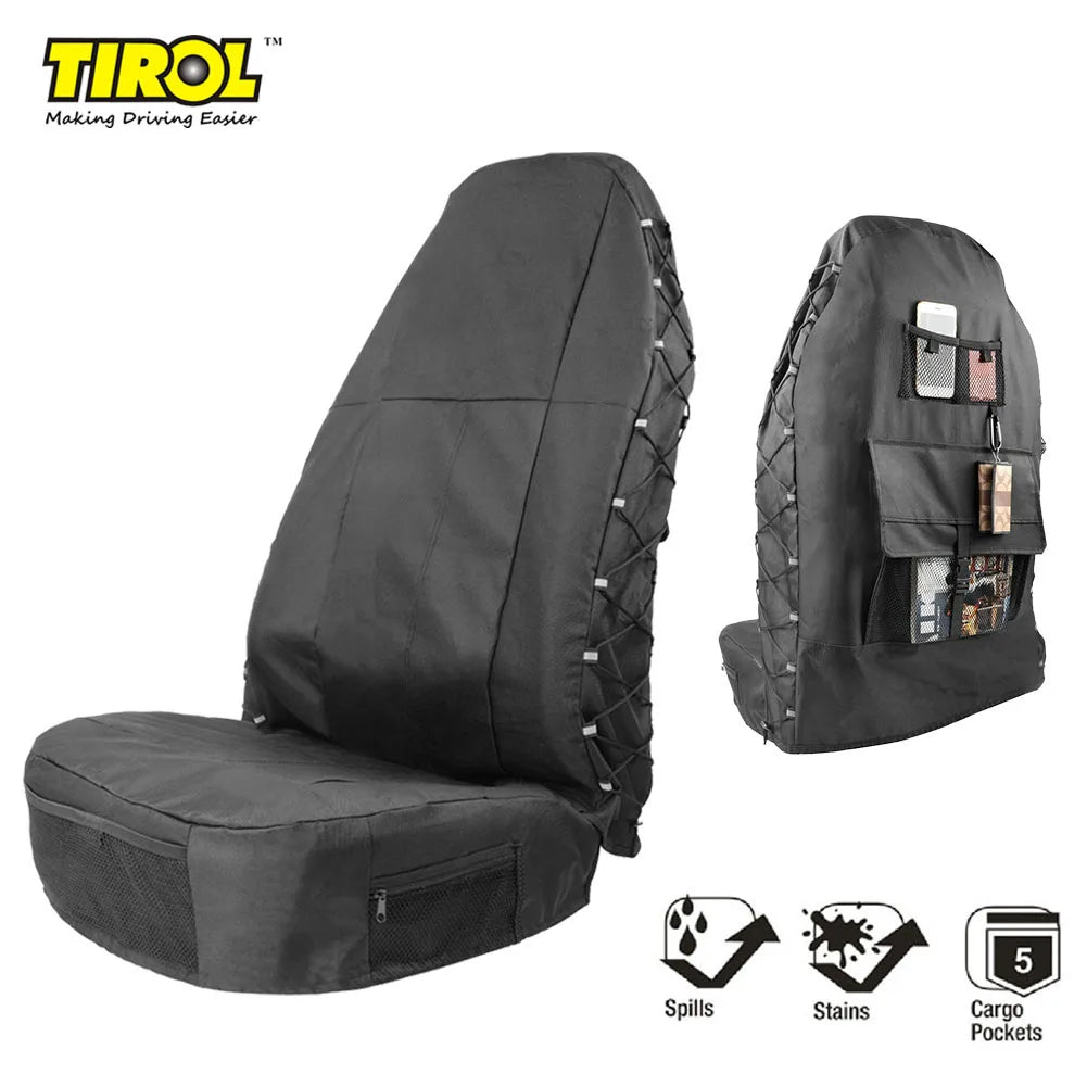 Car Front Seat Cover Auto Accessories Elements Personal Protector with Storage Pockets Car Part Ornaments for TIROL