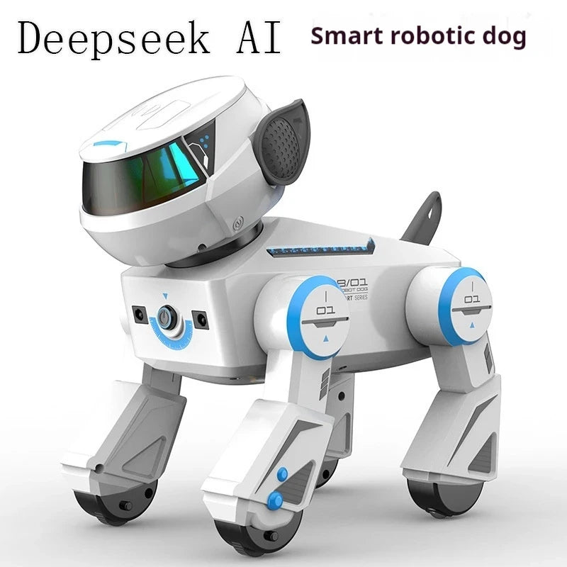 AI intelligent robot dog, interactive toys for children over 6 years old, gesture touch remote control Bluetooth speaker.