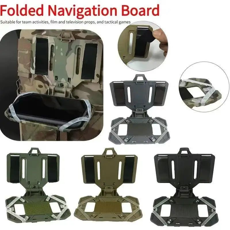 Tactical Navigation Board Foldable Mobile Phone Holder Chest Bag Admin Panel for Hunting Vests Tactical Organizer Accessory