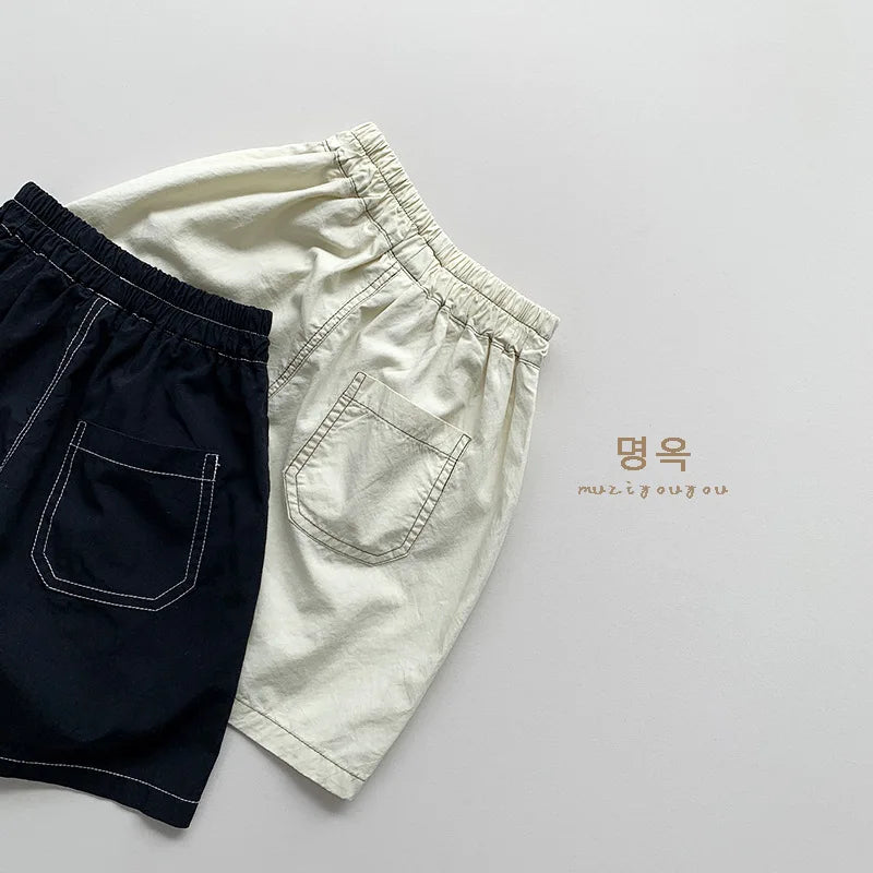 2025 Summer New Children Loose Shorts Baby Solid Casual Pants Boys Girls Cotton Casual Shorts Toddler Middle Pants Kids Clothes