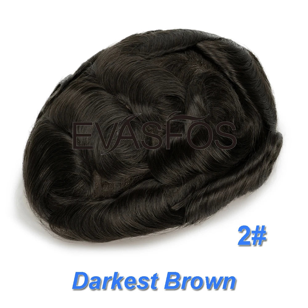 Invisible Knots Men Capillary Prosthesis Wig For Men 0.03mm Ultra Thin Skin Hair Replacement Men Toupee Natural Hair System Men