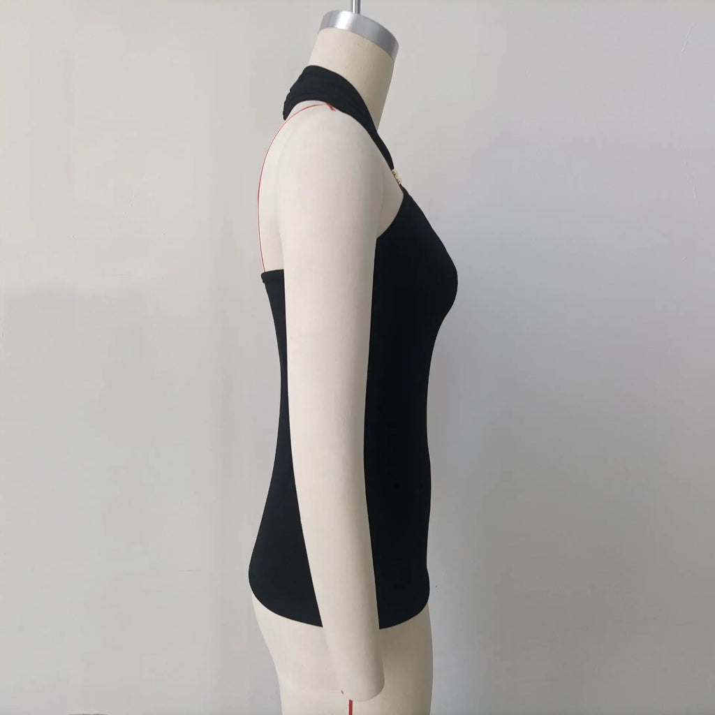 Tossy Summer Fashion Sexy Vest Top For Women Hollow Out Backless Twist Solid Cropped Y2k Top Patchwork Female Short Tank Top New