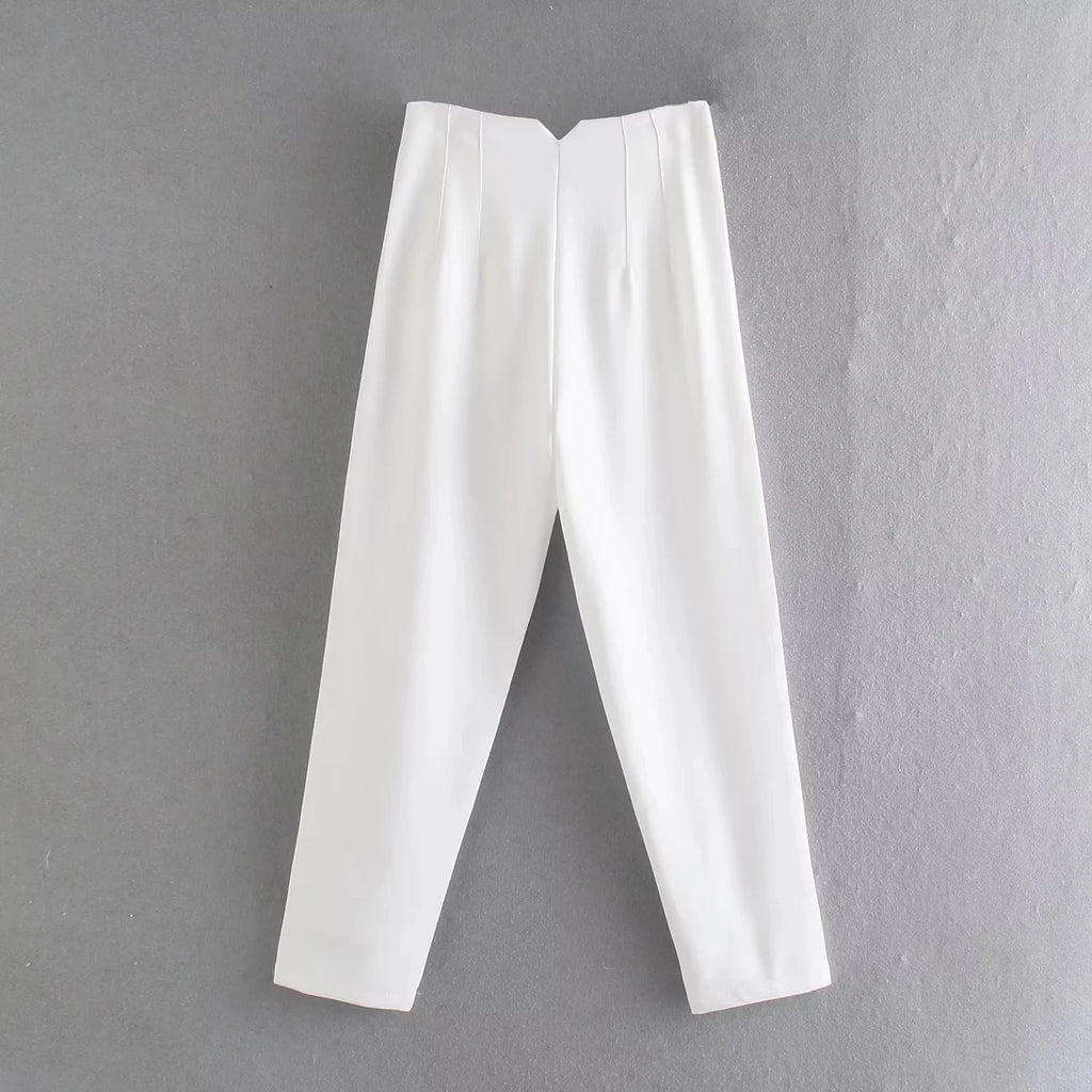 HH Women Elegant Solid Pencil Pants High Waist Pant For Women Casual Streetwear Woman Trousers Office Wear Chic Pant