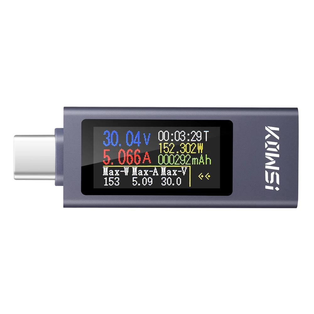Type-C Current Voltage Capacity Phone USB Tester DC 4-30V 0-12A Power Meter Tester PD Mobile Power Detector Test