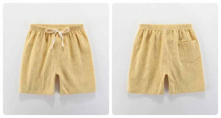 2 4 6 8 10 Years Boys Shorts Kids Sport Pant Baby Summer Clothes Children Linen Soft Cotton Shorts Newborn Toddler Casual Shorts