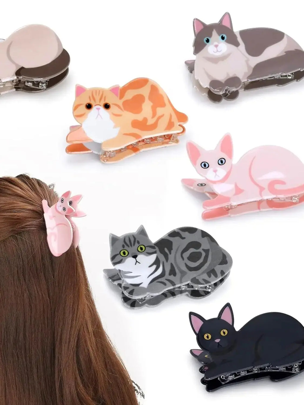 1/2/3/5pcs cat hairpin lady cute little hairpin short long hair hairpin for daughter lover girl school partner