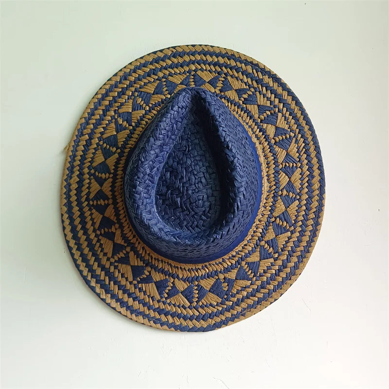 Straw hat women breathable sun hat fashion hollow retro straw hat hand-woven summer travel straw hat gorras para hombres