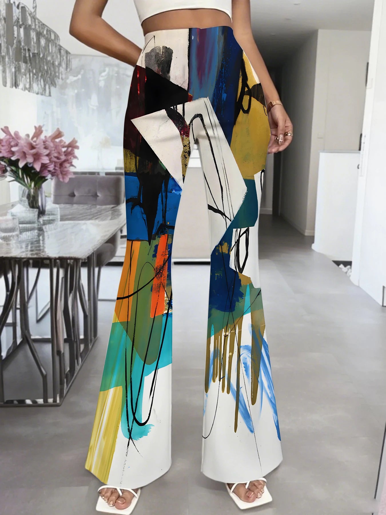 Flared Pants for Leg Shaping Commute Suitable Casual Trousers for Women Enhance Silhouette Comfortable Streetwear