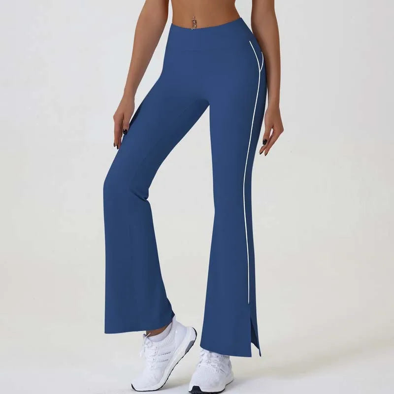 Flared Sports Yoga Pants High-Waisted Women Pants and Trousers Women Trousers Fitness Female Clothing Solid Color Women