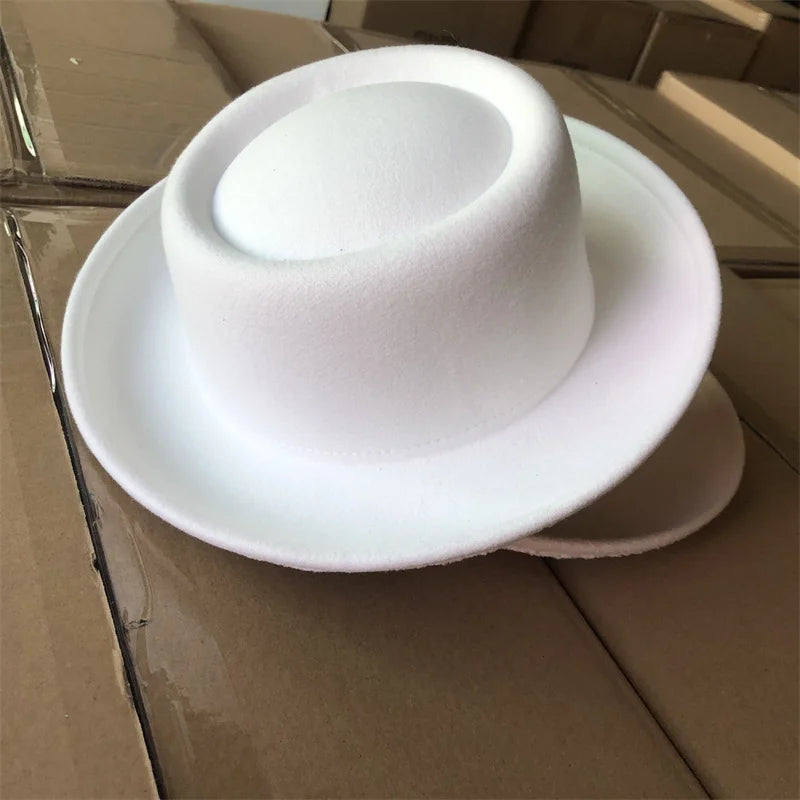 Men's hat Fedora Hat Women's Fashion Autumn and Winter Pork Pie Double Concave Small Brim Men's Jazz Hat Gorras para hombres