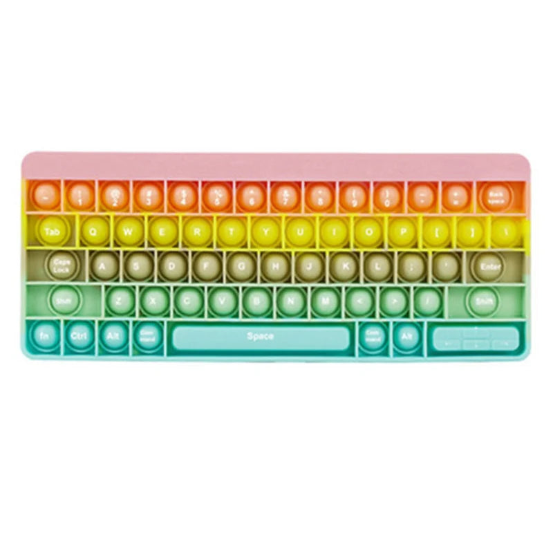 Rainbow Sensory Fidget Toys Keyboard Push Game Kids Anxiety Stress Relief Toy Juguetes Sensoriales Antiestrés Para Niños