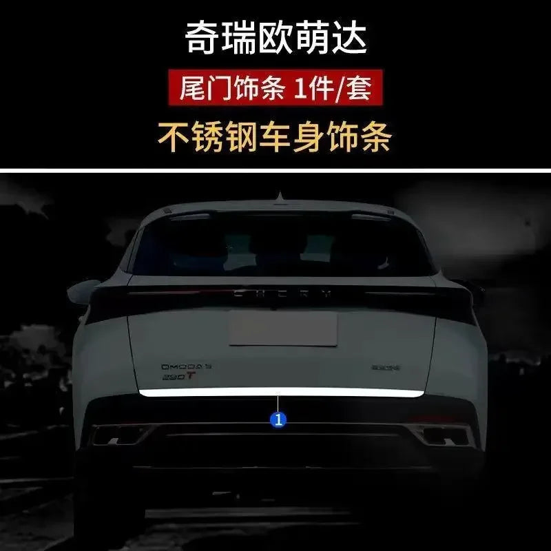 Car Rear Door Trim Tailgate Bottom Chrome Decorative Strip Protective Parts For Omoda C5 2022-2024 Exterior Accessories Styling