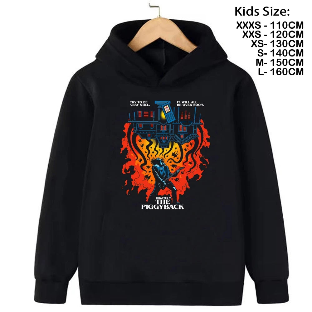 Demogorgon Hawkins Hoodies Kids Cartoon Anime Print Clothes Streetwear Basic Boys Tops Children Sweatshirts