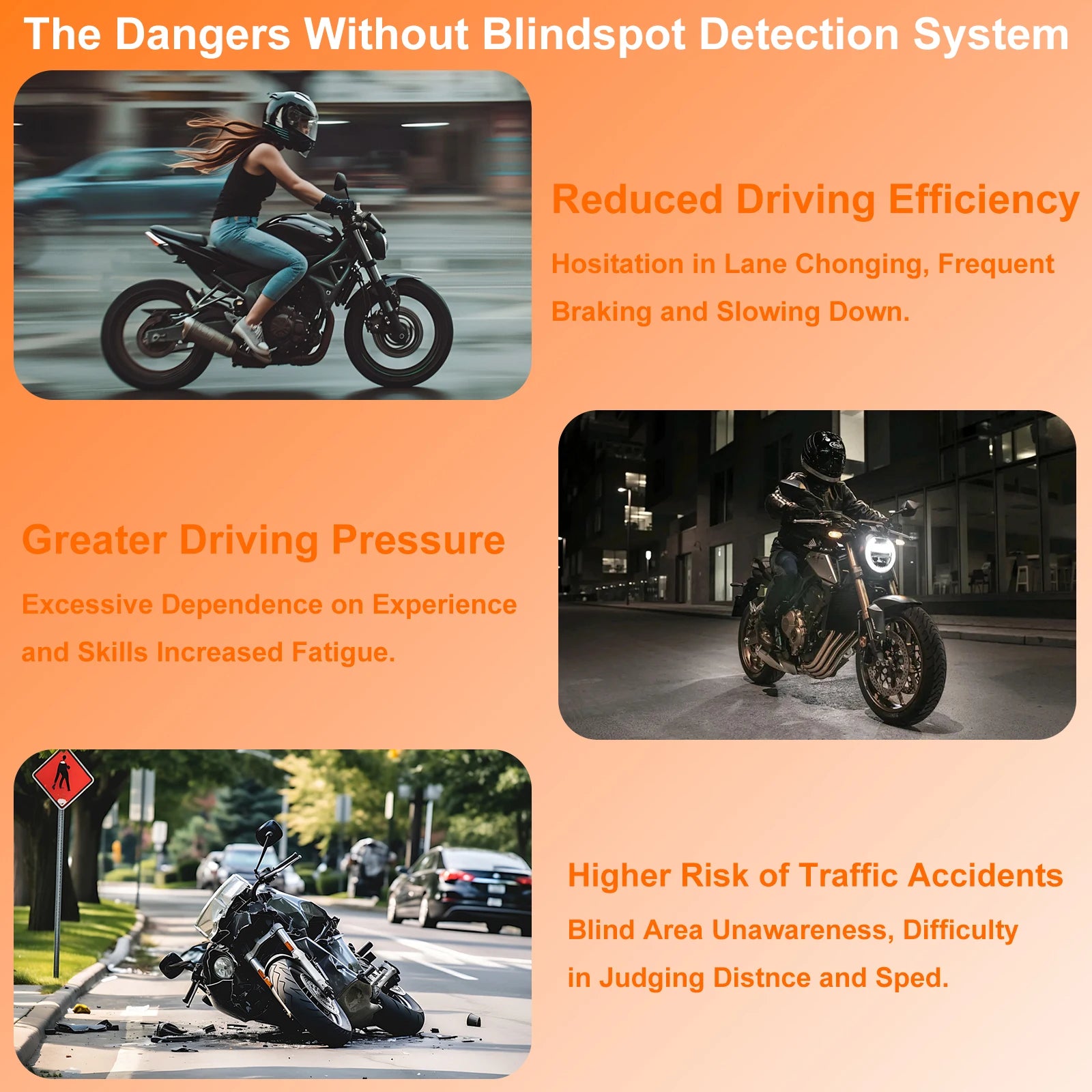 Motorcycle Safety Kit 24GHz BSD Radar Blind Spot Monitor & Lane Change Alarm IP67 Waterproof Moto Warning System accesorios moto