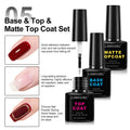 LIMEGIRL 8ml Soak Off Matte Top Base Coat for Nails UV Gel Polish Semi Permanent Functional Manicure Top Base Coat Varnish