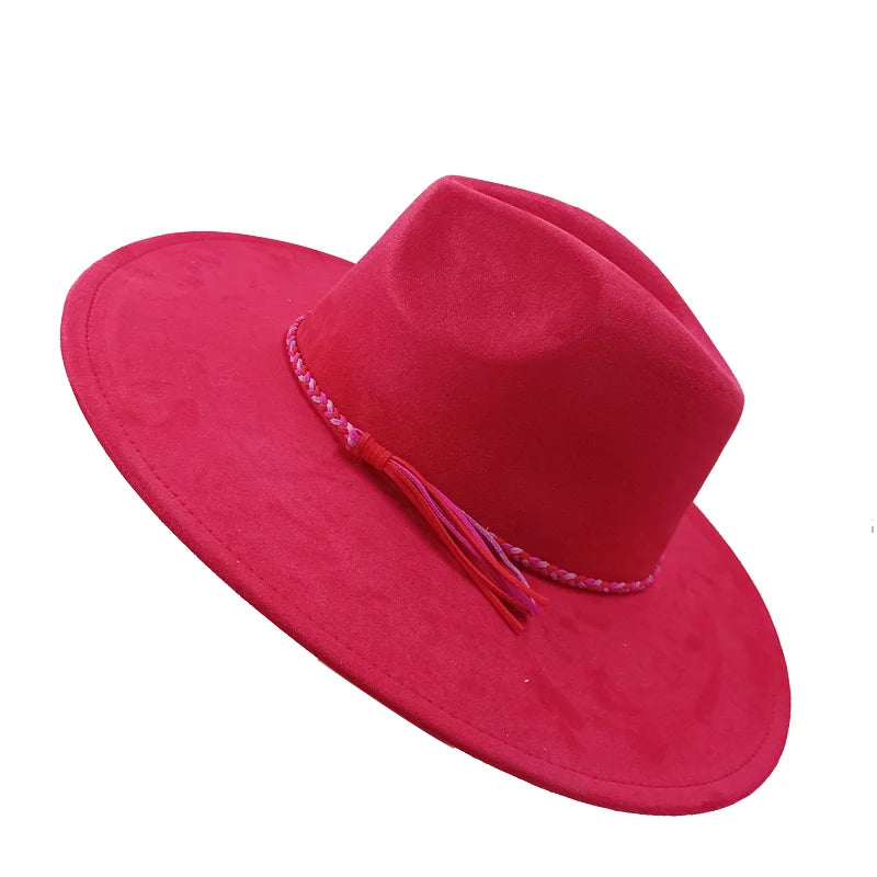 Gorras Para Hombres Three styles Suede Hat Water drop hat 9.5cm Wide Brim Fedora Hat Women's Autumn and Winter Felt Jazz Hat