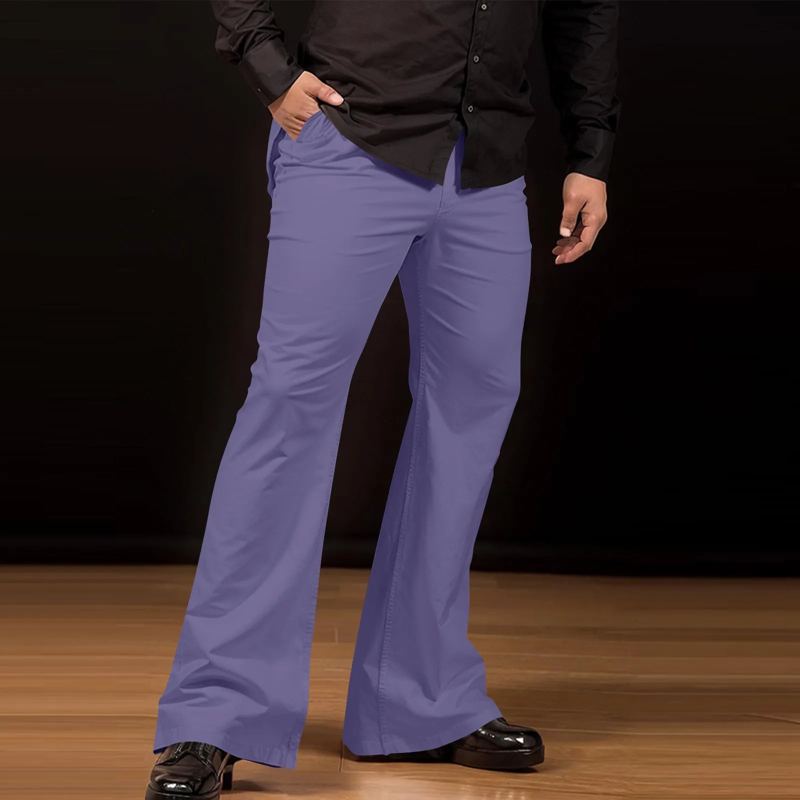 Flare Pants Men Spring Solid Color Daily Simple Classic Trousers Chic Comfortable Hip Hop Mopping Bottoms Disco Flared Pants