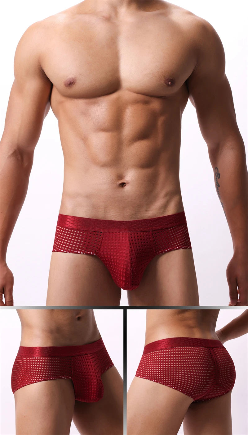 sexy tоy mens underwear Breathable mesh ropa interior hombre low waist calzoncillos hombres wide waistband sissy gay boxers new