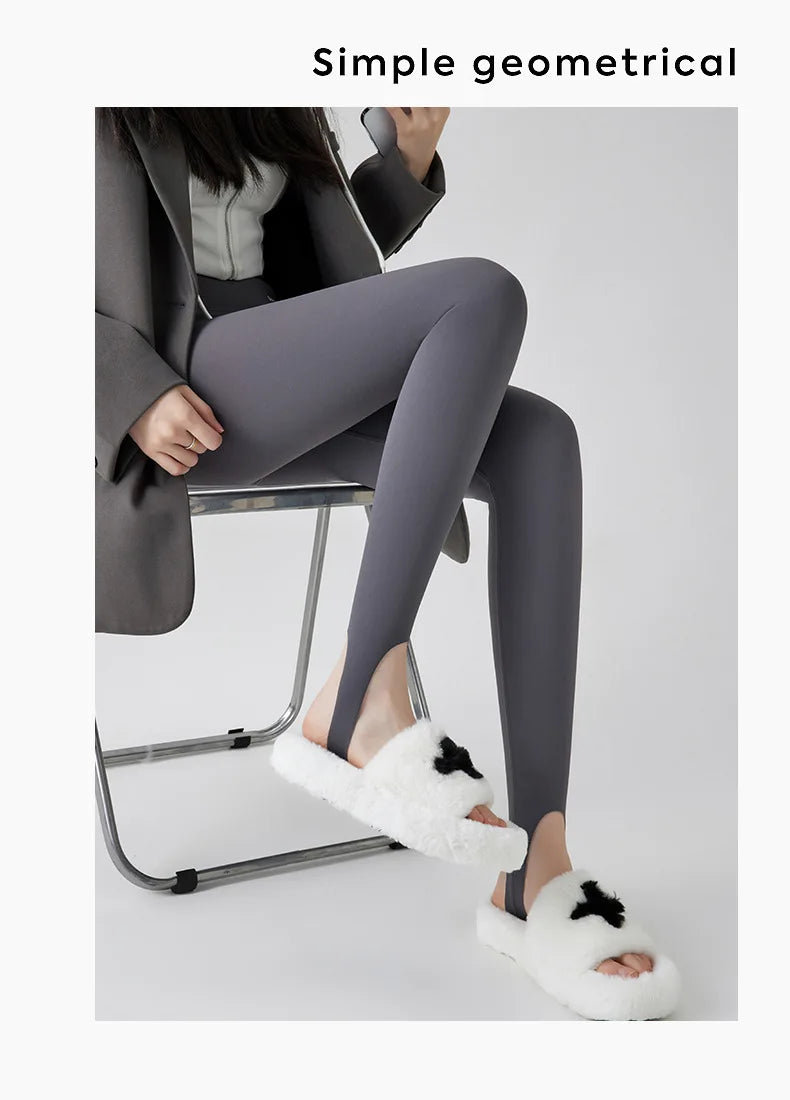 BIVIGAOS Autumn Winter New Rabbit Fleece Thicken Boots Leggings Women Slim Foot Pants Yoga Fitness Sports Warm Shark Leggings