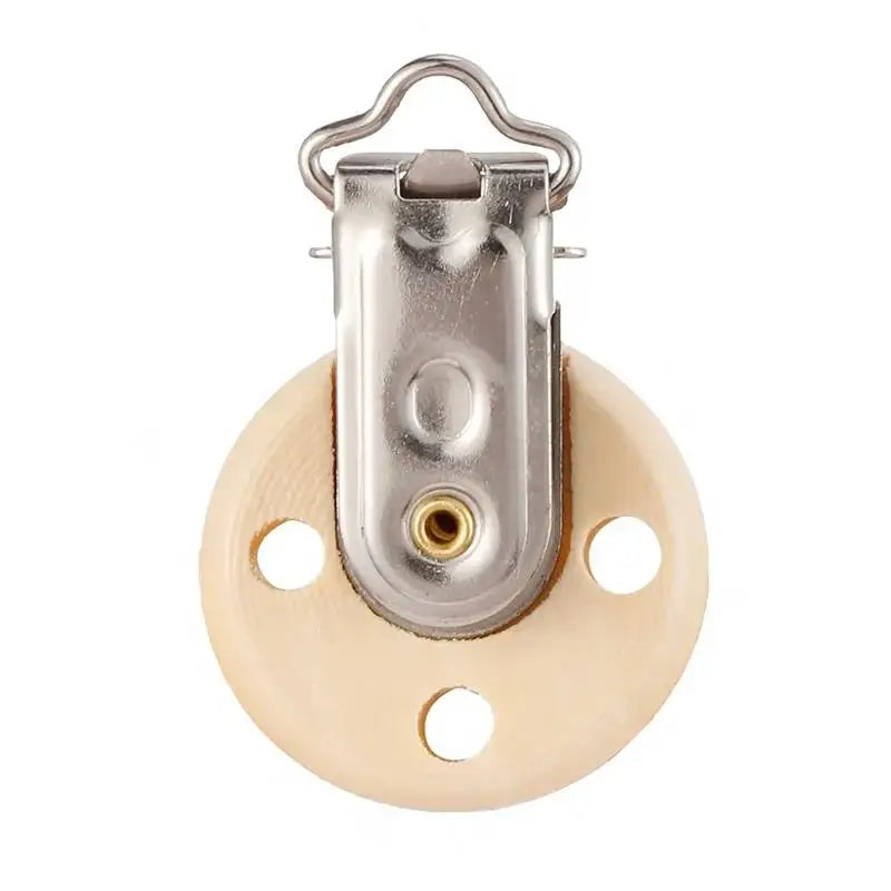 5/10 PCs Metal Wooden Baby Pacifier Clips Solid Color Holders Cute Infant Soother Clasps-Essential Accessory for Newborns