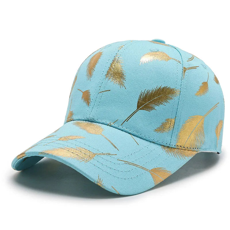 FS Brand Black Golden Feather Print Baseball Cap For Men Summer Women Trucker Hat Casual Cotton Snapback Hip Hop Caps Bone 2026