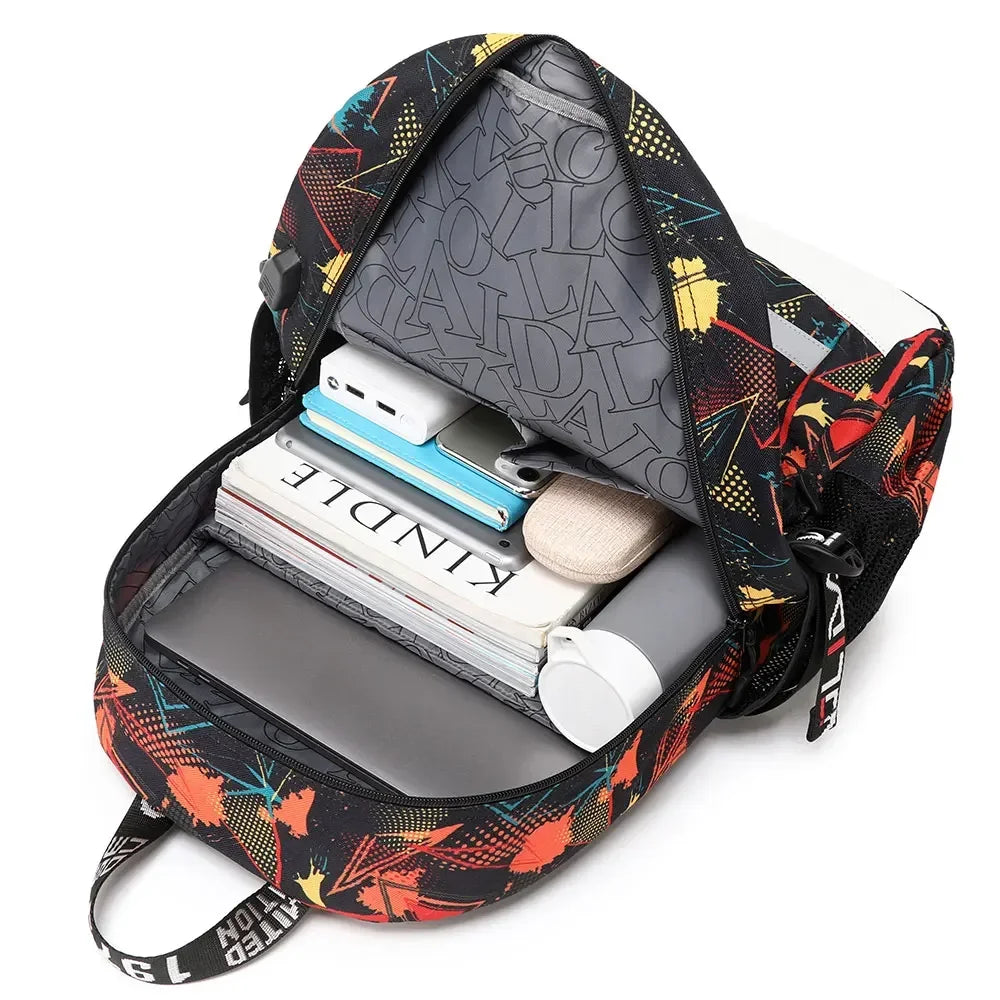 Jurassic World Park Dinosaur Girls Boys Kids School Book Bags USB Teenagers Schoolbags Women Men Laptop Travel Backpack