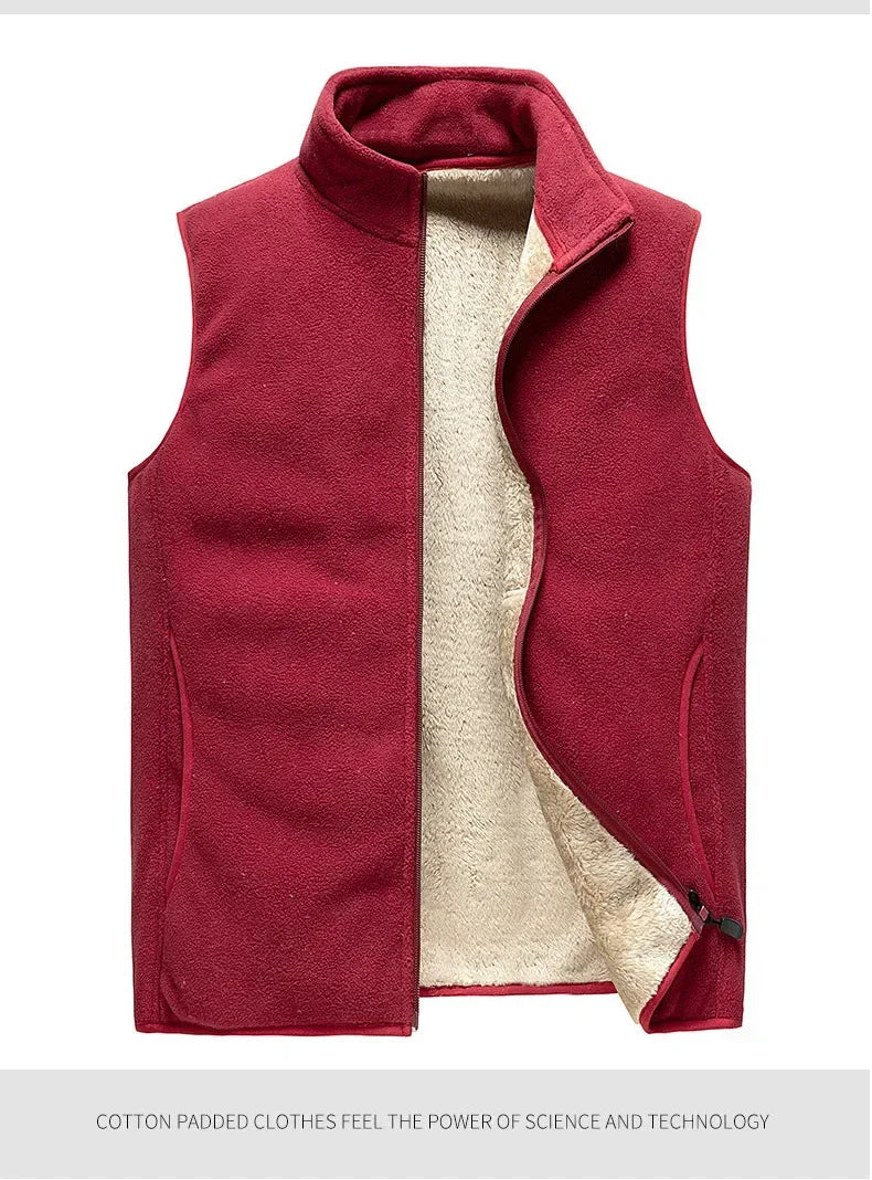 lamb cashmere waistcoat for men Brand Winter Jacket Men Vest Men Zipper Mens Jacket Sleeveless Casual Winter Waistcoat Men S-8XL