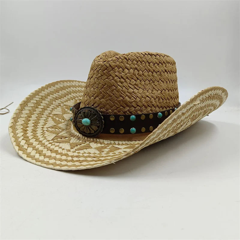 Straw hat women breathable sun hat fashion hollow retro straw hat hand-woven summer travel straw hat gorras para hombres