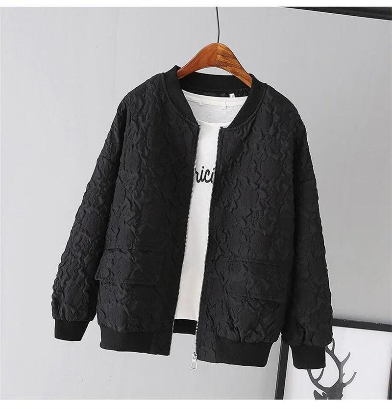 Solid Color Ladies Short Baseball Jacket 2026 New Korean Spring Casual White Jacket Top Female Cardigan Zipper Jackets Fashion