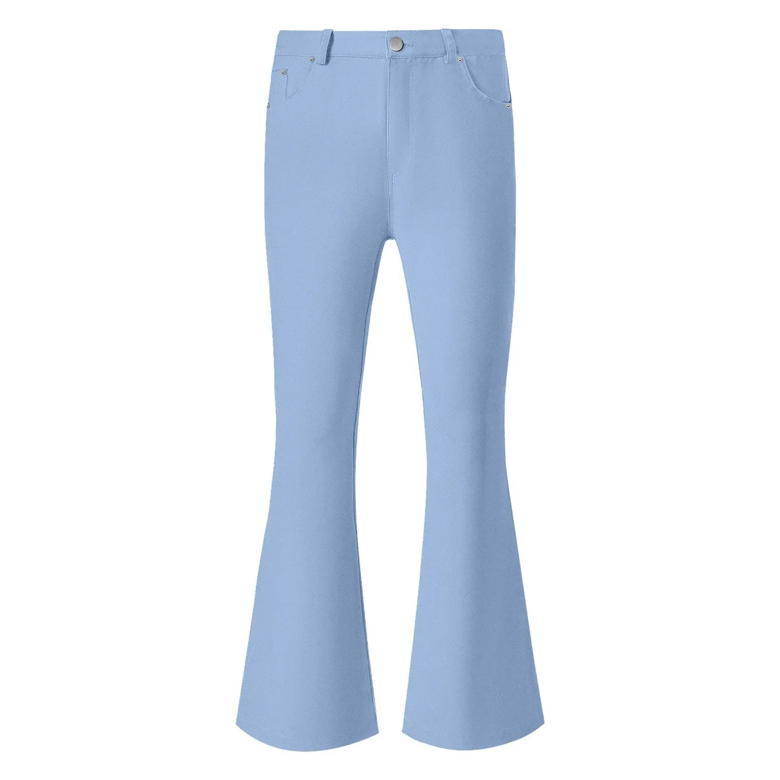 Flare Pants Men Spring Solid Color Daily Simple Classic Trousers Chic Comfortable Hip Hop Mopping Bottoms Disco Flared Pants