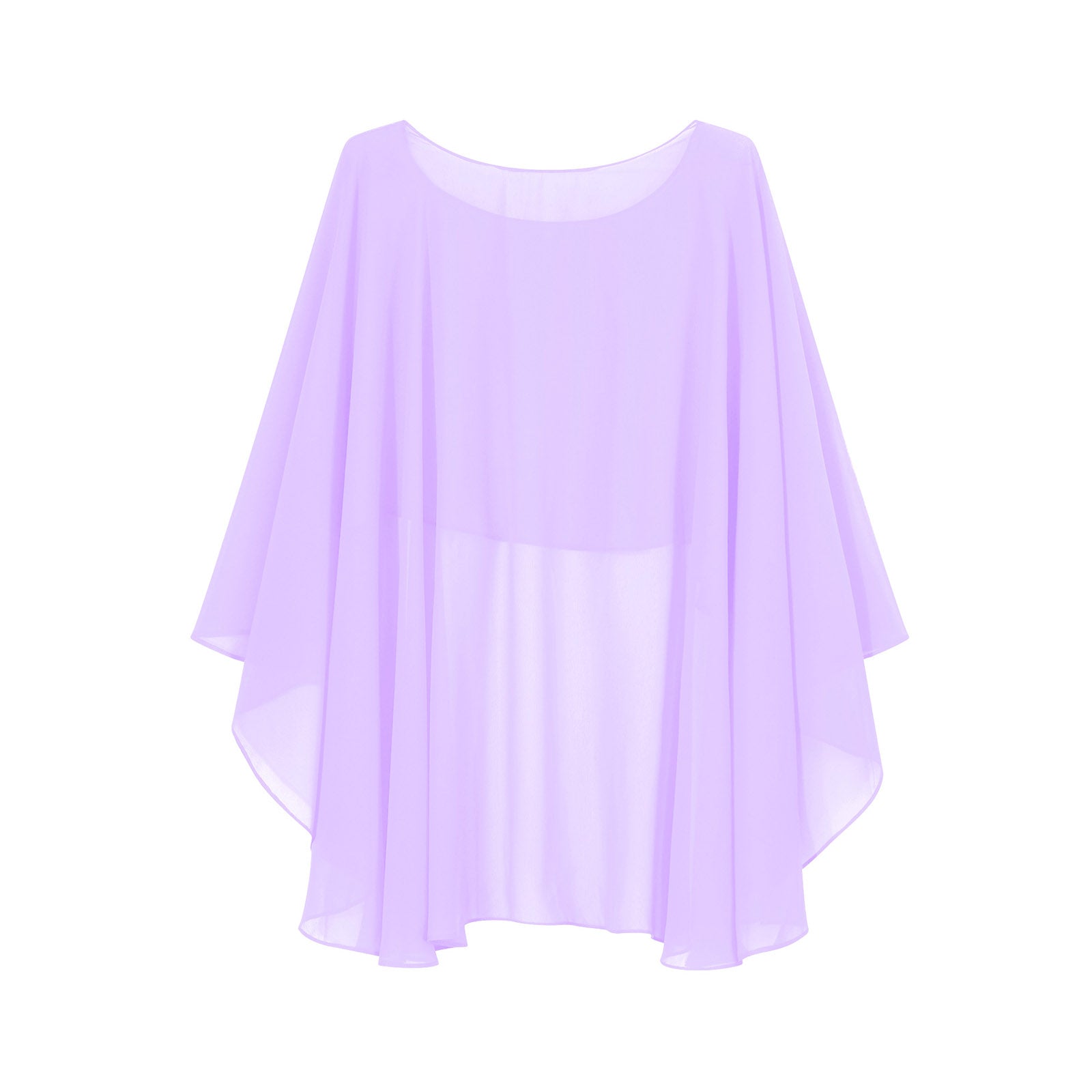 Women Chiffon Solid Pullover Capes Shawl Hi-low Hem Thin Soft Shrug Ponchos for Wedding Bridal Bridesmaid Evening Party Dress