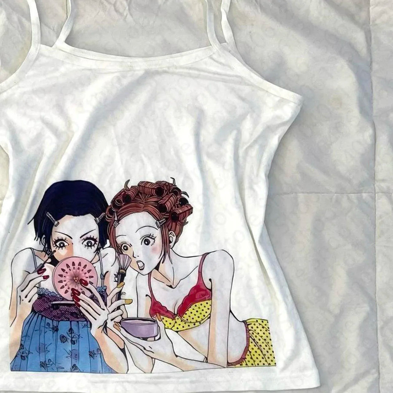 Goth Emo Girl Crop Top Vintage Women Casual Sleeveless T-Shirt 2000s Clothes Y2k Tops Women Streetwear Corset Woman Clothing 90s