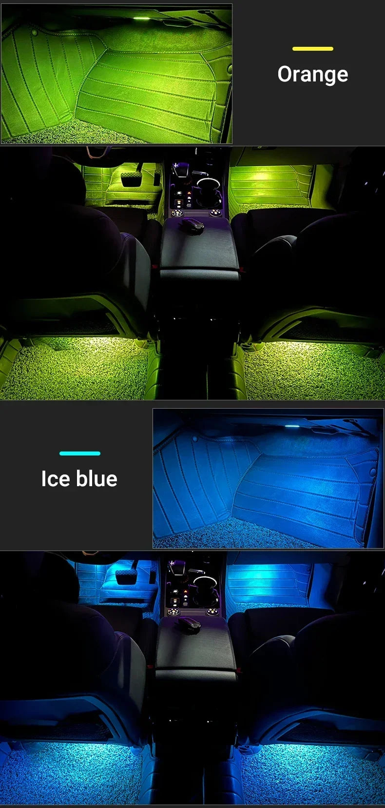 Car Footwell Lights Accessories For Skoda Octavia Pro A8 MK4 Superb 3 Rapid Kodiaq Karoq For Seat Leon MK3 Ibiza Ateca Toledo