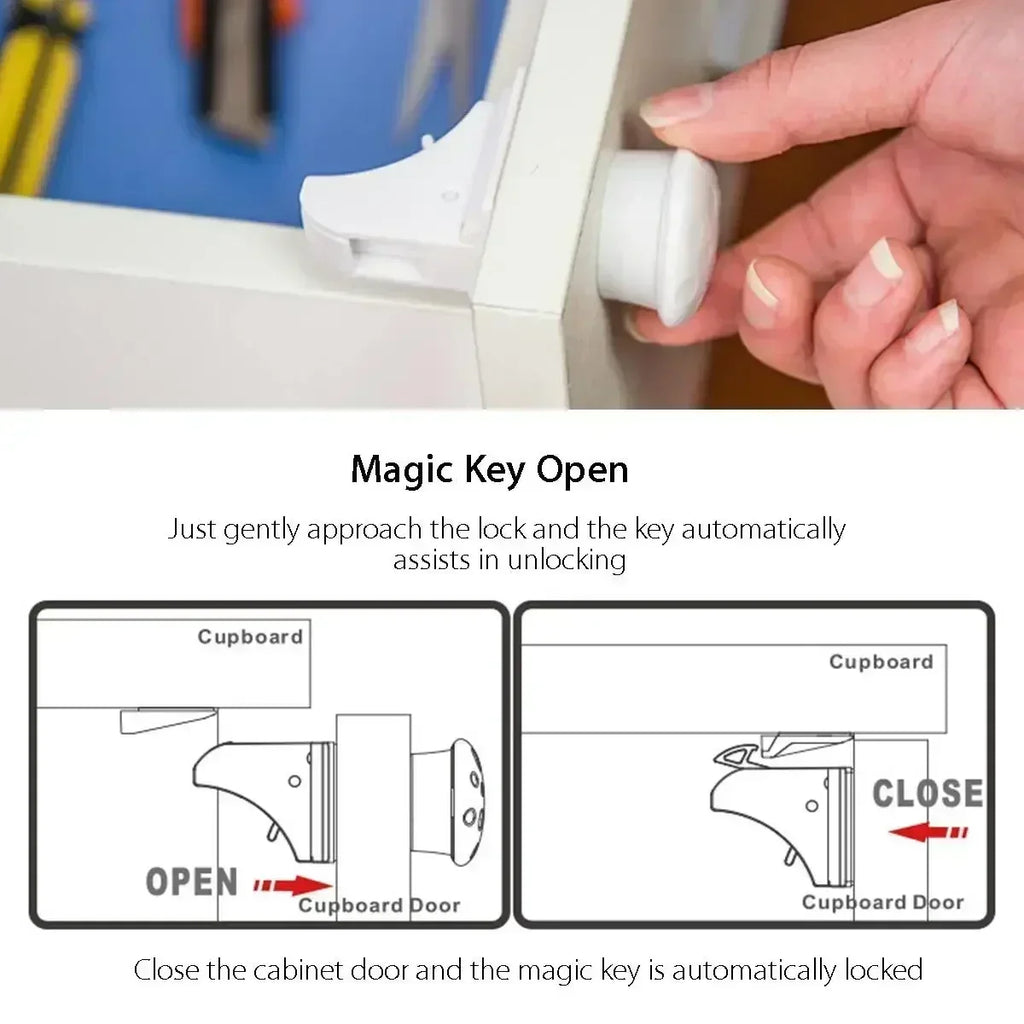 Magnetic Baby Safety Lock Children Protection Invisible Drawer Latch Cabinet Door Lock Limiter Children Security