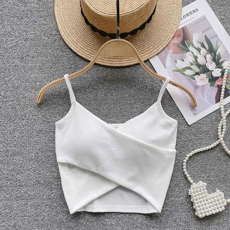  Irregular Casual Sport Camisole Women Strap Design Solid Fashion 2023 Y2K Elegant Ladies Chic Slim Tank Tops