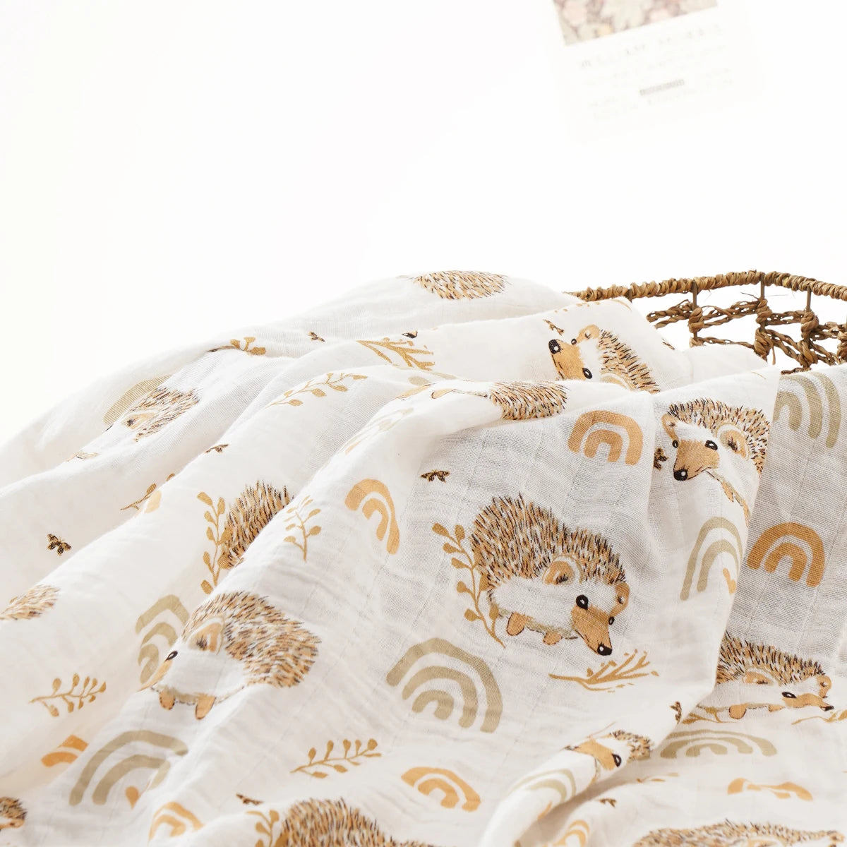 100% Cotton 120*110cm 2 Layers Newborn Baby Bath Towel Wrap Muslin Swaddle Blankets