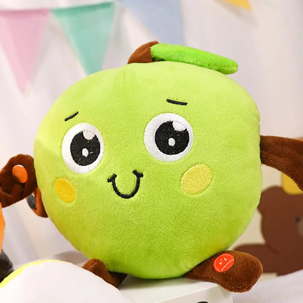 Interactive Musical Toy Sensing Beat Plush Toys Fruit Musical Dooll Pear Fruit Sensing Beat Piano Orange Plush Toy