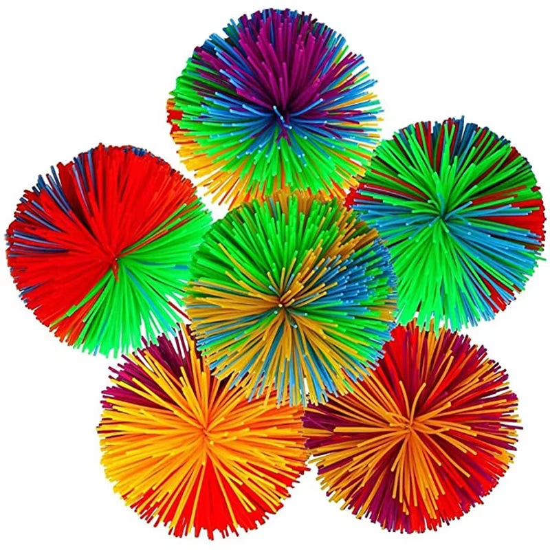 Rainbow Stringy Balls Sensory Fidget Toys For Kids Party Favors Outdoor Fun Games Pelotas Saltarinas Niños Juguetes Divertidos