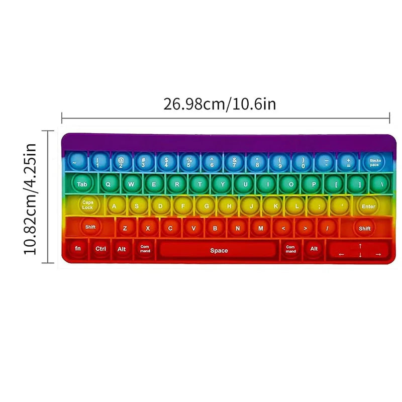 Rainbow Sensory Fidget Toys Keyboard Push Game Kids Anxiety Stress Relief Toy Juguetes Sensoriales Antiestrés Para Niños