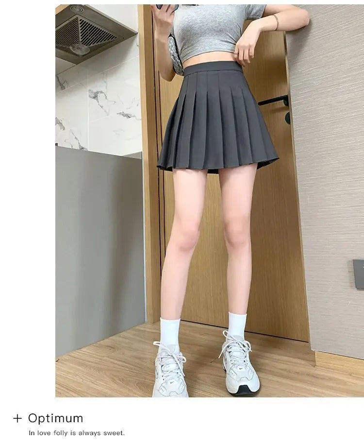 Preppy Style Women Pleated Skirts Summer High Waist Zipper Girls Dancing JK Mini Skirts Black Fashion Student A Line Faldas 2025