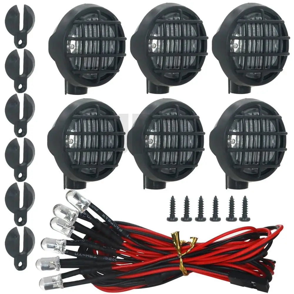4/5/6pcs/set Led Spotlight Roof Light Lampshade For 1/10 Rc Crawler Car Axial Scx10 Ii Yikong Arrma Rc Car Parts