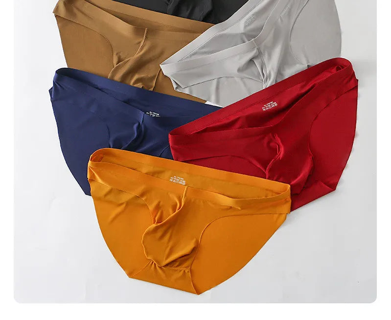 Ice Silk Sexy men underwear briefs sissy cuecas convex gun Egg Separation calcinha Quick Dry Youth Panties ropa interior hombres