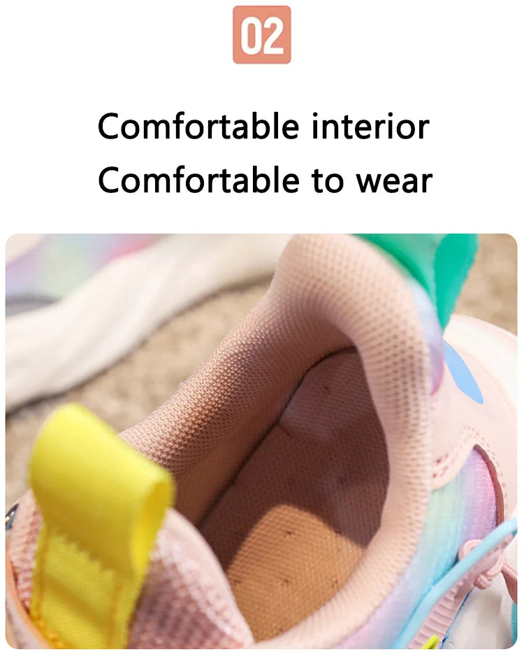 Fashion Children Shoes Girls Sneakers School Sports Summer Mesh Breathable For Kids Tennis Casual Shoes