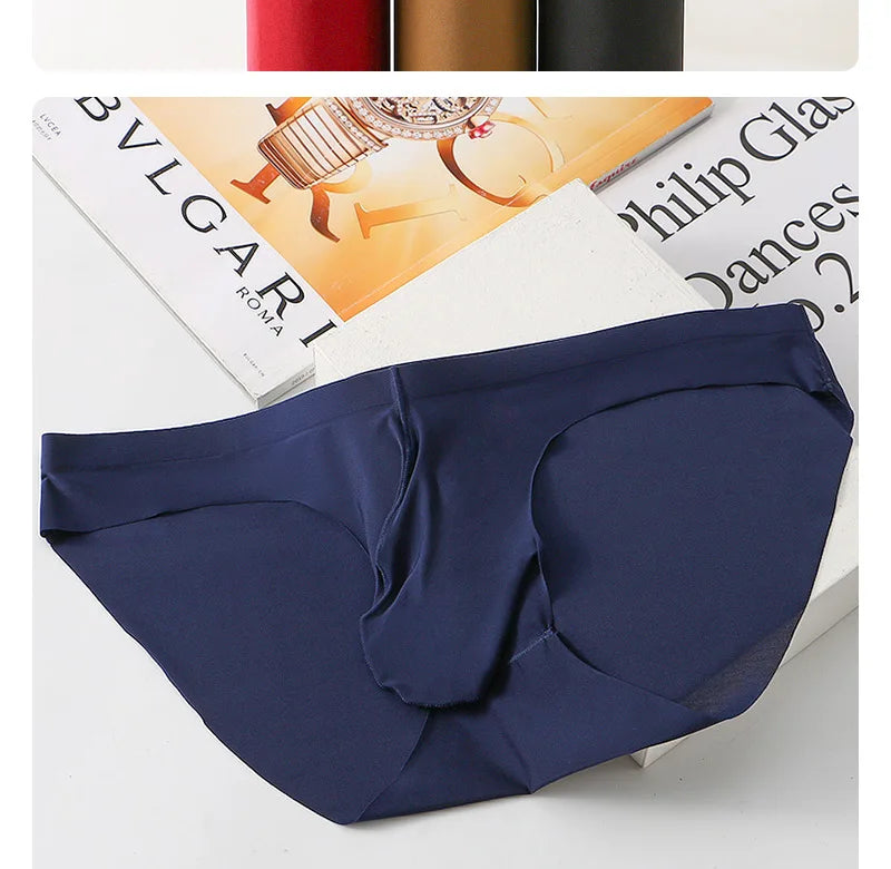 Ice Silk Sexy men underwear briefs sissy cuecas convex gun Egg Separation calcinha Quick Dry Youth Panties ropa interior hombres