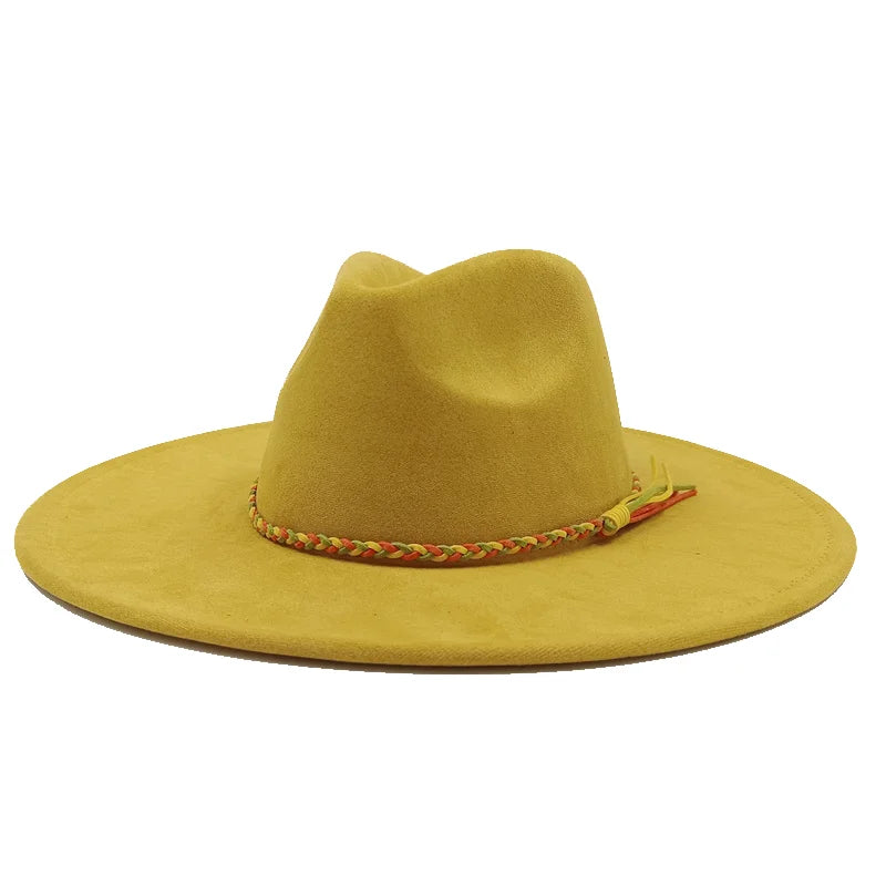 Gorras Para Hombres Three styles Suede Hat Water drop hat 9.5cm Wide Brim Fedora Hat Women's Autumn and Winter Felt Jazz Hat