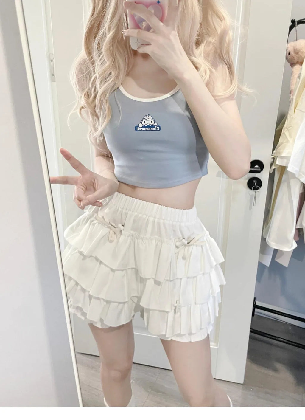 Puffy Cake Mini Skirts Women Ruched Ruffle High Waist Solid All-match Sweet Lovely Girls College Harajuku Trendy Streetwear Ins